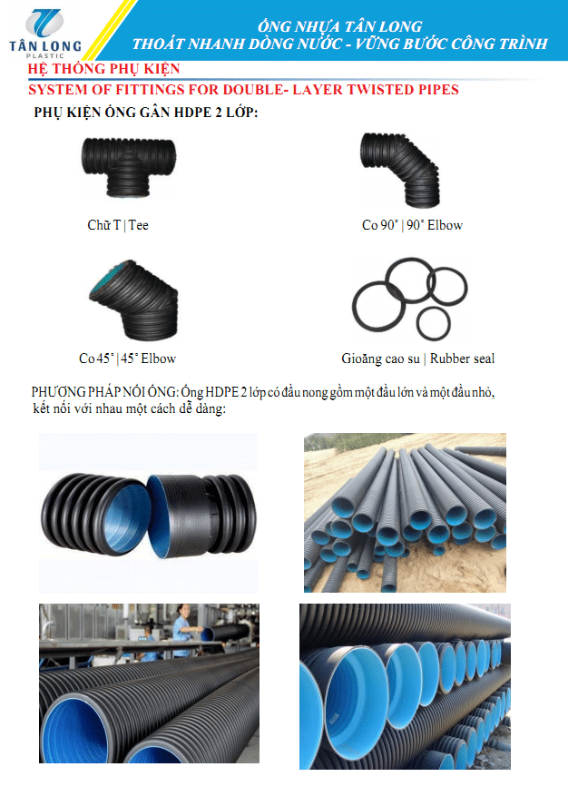 Cách nối ống nhựa HDPE 2 lớp và Phụ kiện nối ống