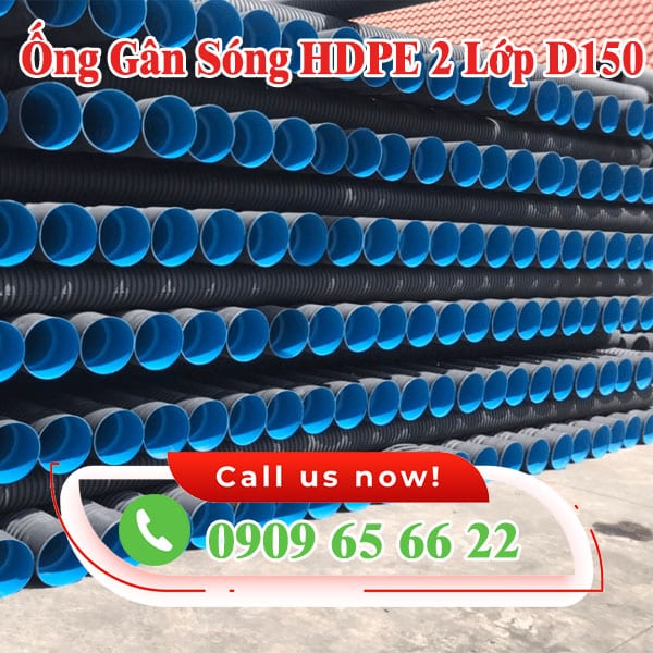 Ống gân sóng HDPE 2 lớp D150