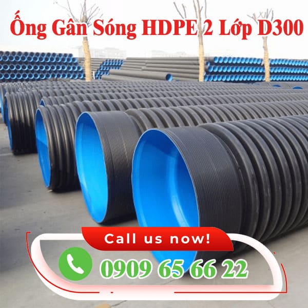 Ống gân sóng HDPE 2 lớp D300