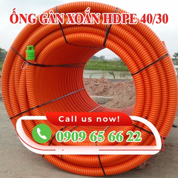 Ống gân xoắn HDPE 40-30
