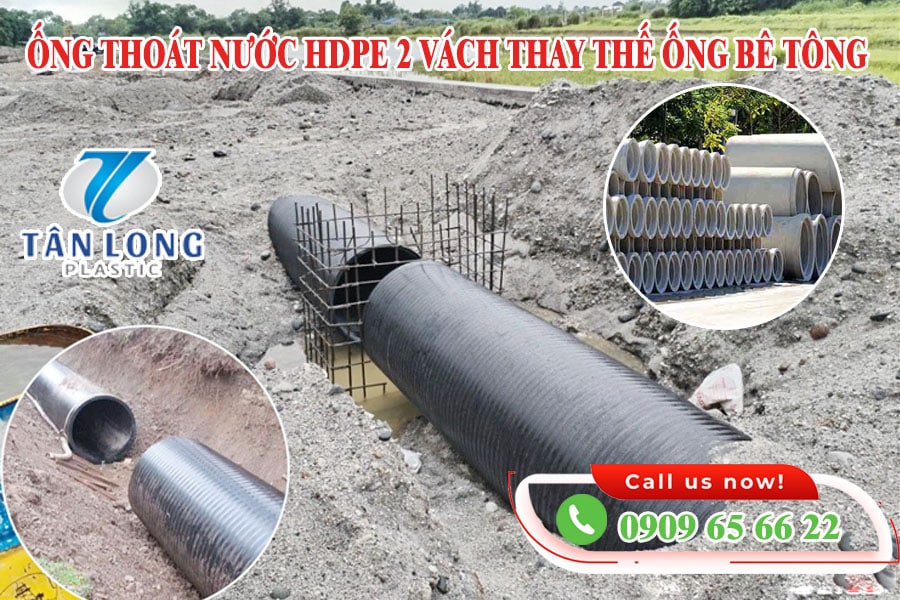 Ống nhựa HDPE thay thế ống bê tông