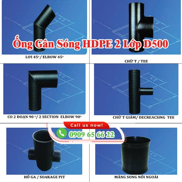 Phụ kiện ống gân sóng HDPE 2 lớp