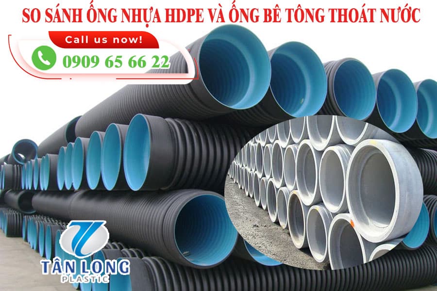 So sánh ống nhựa HDPE và ống bê tông