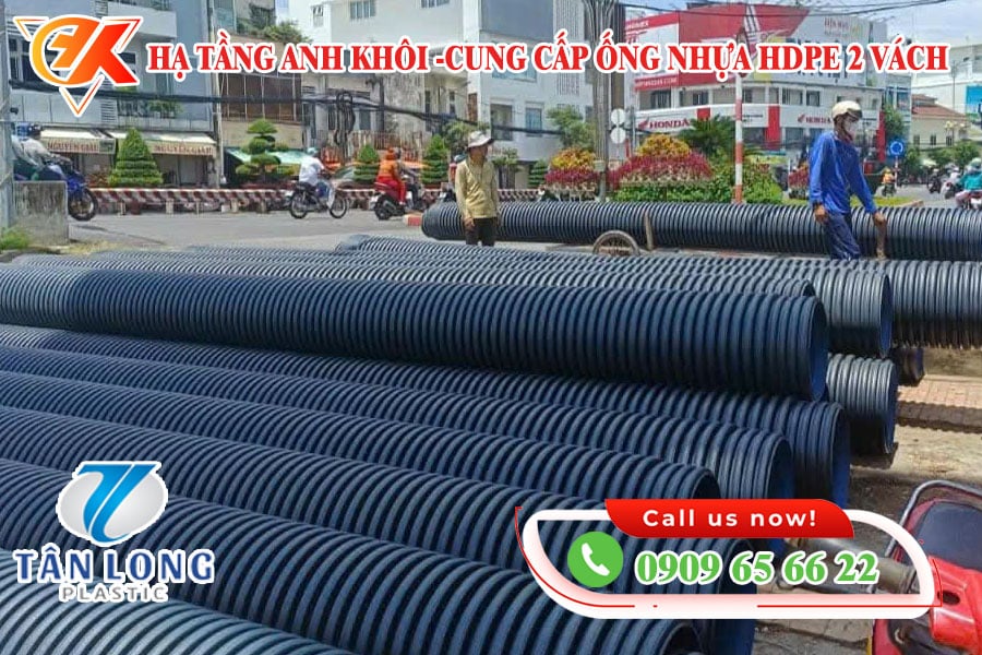 Anh Khôi Miền Tây cung cấp ống nhựa HDPE Tân Long 2 vách